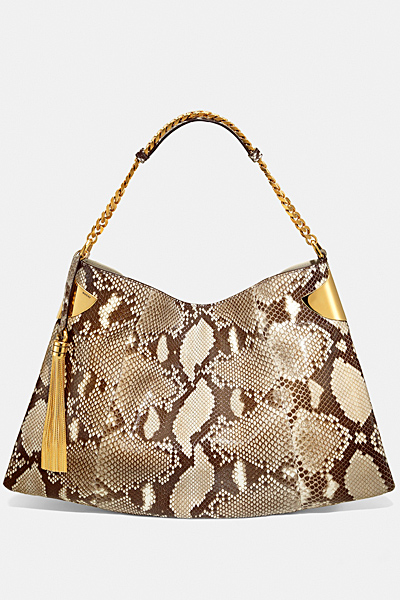 Голяма кожена чанта цвят питон Gucci за Пролет-лято 2012