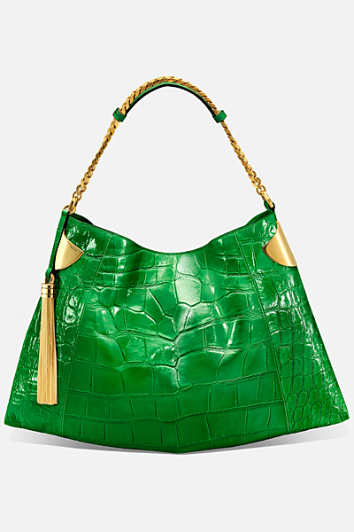 Голяма зелена чанта на люспи Gucci за Пролет-лято 2012