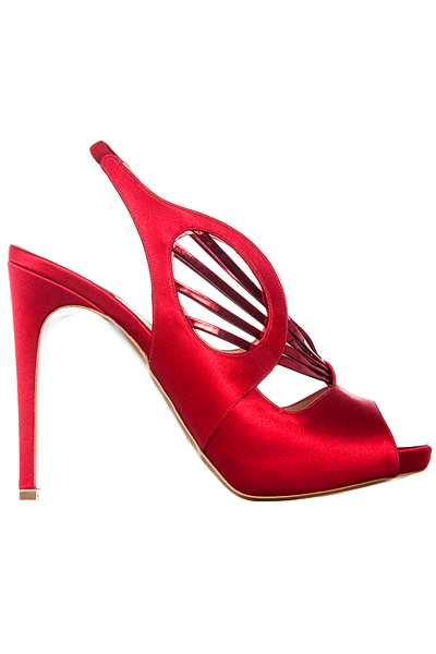 Червени сандали сатен на висок ток Nicholas Kirkwood Пролет-Лято 2012