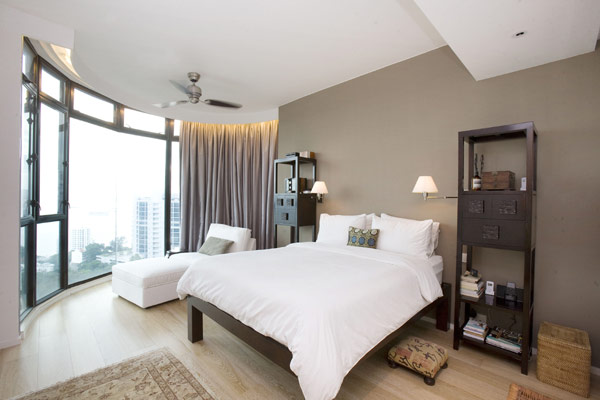 Интересен апартамент в Хонг Конг - спалня