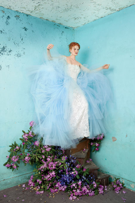 Права булчинска рокля с флорална дантела Оscar de la Renta