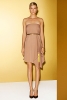 Бежова рокля без презрамки с асиметрична дължина Gucci 2012