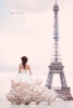 Булчинска рокля много бледо розово с красиви волани с пух