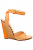 Бежови сандали с оранжев кант на платформа Casadei Пролет-Лято 2012