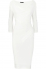 Стилна снежно бяла рокля под коляното Donna Karan 