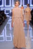 Dior дълга рокля телесен цвят с верикални волани 