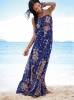 Макси плажна рокля в синьо без презрамки
