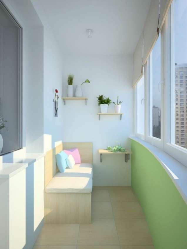 Остъклен балкон, като стая за почивка