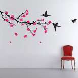 Декорация за стена с красиво дърво и птички