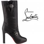 Високи широки ботуши като тези черни кожени Christian Louboutin