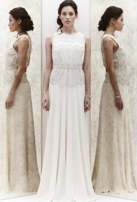 Ефектна булчинска рокля имитираща 2 части Jenny Packham 2013