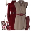 Идея за есен и зима за стилната жена - рокля и палто в червено
