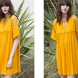 Жълта къса рокля лято 2015