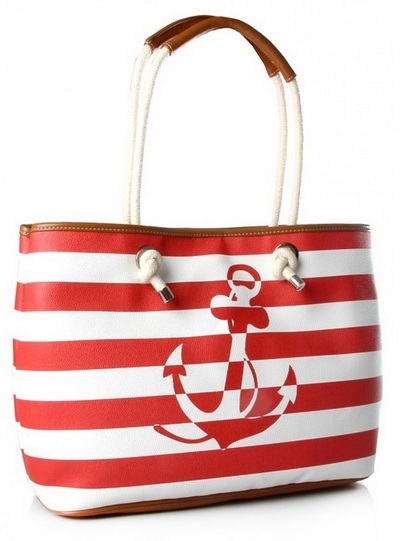 Плажна чанта с котва в червено лято 2015