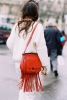 Червена чанта с ресни есен 2015