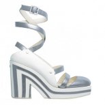 Silver-and-white stripe sandals Ексцентрични сребърни сандали