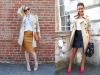 Кожена пола в комбинация с елегантно палто