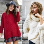 Широки плетени пуловери зима 2016