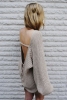 Широк плетен пуловер с гол гръб пролет 2017