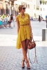 Свежа асиметрична рокля в жълто лято 2017