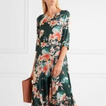 Красива флорална рокля с дълъг ръкав лято 2017